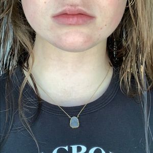 Gold Necklace with Pink Gem